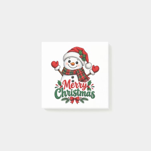 Sneeuwman Prettig kerstfeest  Post-it® Notes (Voorkant)