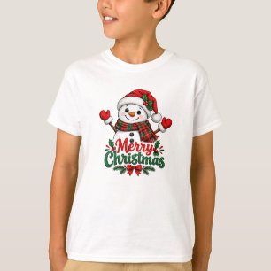 Sneeuwman Prettig kerstfeest T-shirt