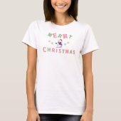 Sneeuwman Prettig kerstfeest T-shirt (Voorkant)