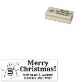Sneeuwman Print uw vrolijke kerstcadeau bericht Rubberstempel (Gestempeld)