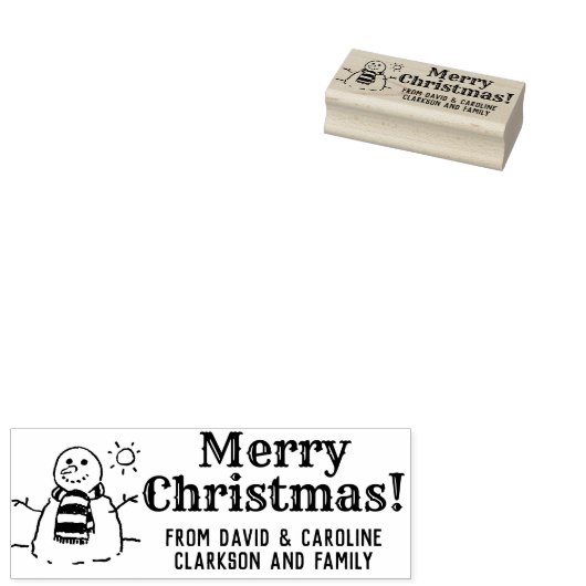 Sneeuwman Print uw vrolijke kerstcadeau bericht Rubberstempel (Gestempeld)