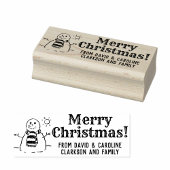 Sneeuwman Print uw vrolijke kerstcadeau bericht Rubberstempel