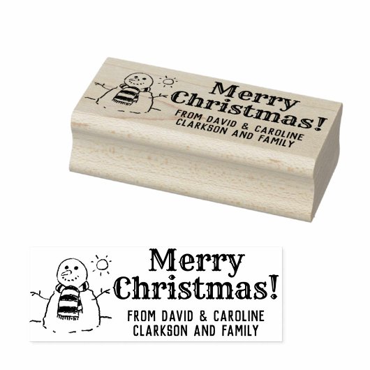 Sneeuwman Print uw vrolijke kerstcadeau bericht Rubberstempel
