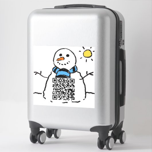 Sneeuwman QR Code Sticker (Koffer)