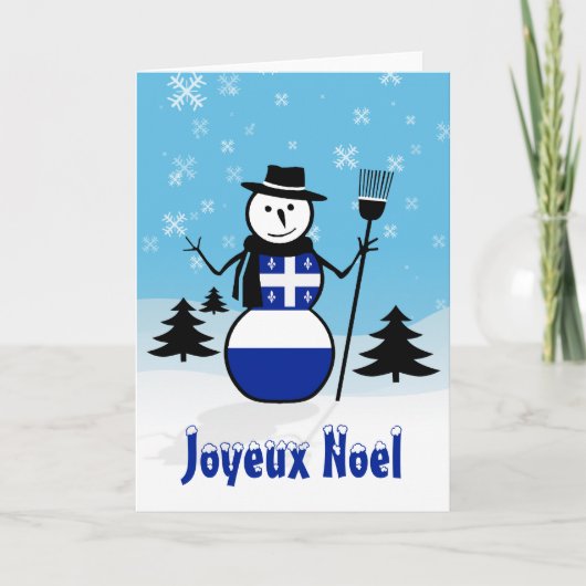 Sneeuwman Quebec van Canada van Kerstmis van Noel Feestdagen Kaart (Voorkant)