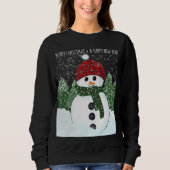 Sneeuwman Red Beanie Ugly Christmas Sweater (Voorkant)