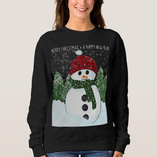 Sneeuwman Red Beanie Ugly Christmas Sweater (Voorkant)