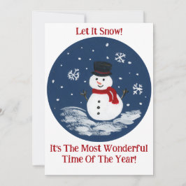 Sneeuwman Red Prachtige Tijd Jaar UW FOTO Feestdagenkaart