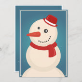 Sneeuwman & Rendier Feestdagenkaart (Voorkant / Achterkant)