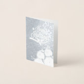 Sneeuwman Retro Prettige Feestdagen Folie Kaarten (Voorkant)