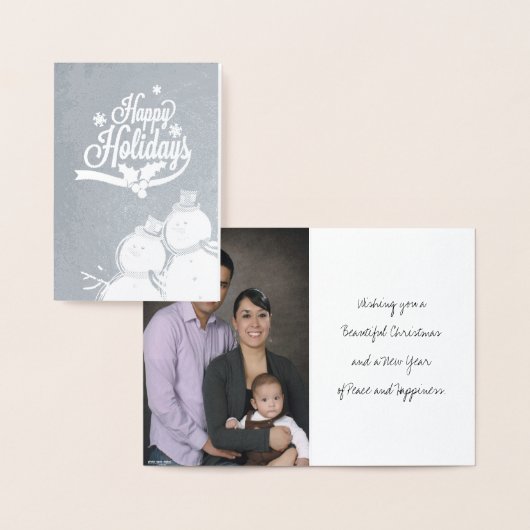 Sneeuwman Retro Prettige Feestdagen Folie Kaarten (Display)