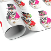 Sneeuwman retro vintage kerst sneeuw Man plezier Cadeaupapier (Rol Hoek)