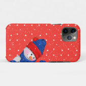 sneeuwman rode en witte stippen Case-Mate iPhone case (Achterkant (horizontaal))