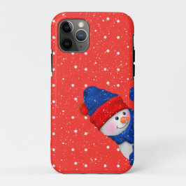 sneeuwman rode en witte stippen Case-Mate iPhone case