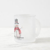 Sneeuwman rode sjaal Kerstmis Matglas Koffiemok (Voorkant rechts)