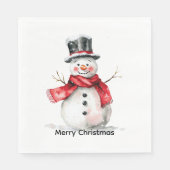 Sneeuwman rode sjaal Kerstmis Servet (Voorkant)