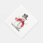 Sneeuwman rode sjaal Kerstmis Servet (Hoek)