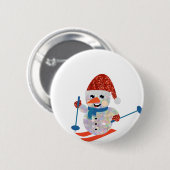 sneeuwman ronde button 5,7 cm (Voorkant /achterkant)