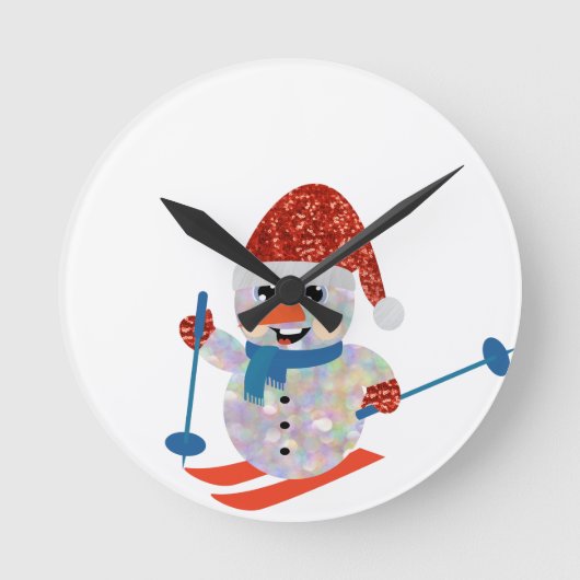 sneeuwman ronde klok (Voorkant)