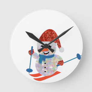 sneeuwman ronde klok