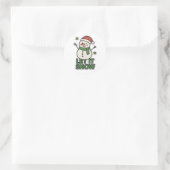 Sneeuwman Ronde Sticker (Tas)
