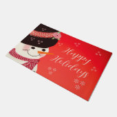 Sneeuwman rood vakantie ontwerp deurmat (Schuin)