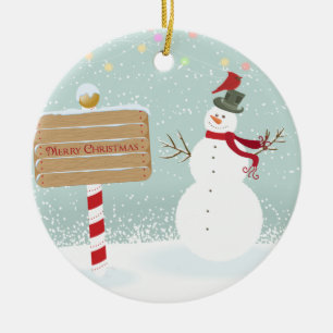 Sneeuwman Roodborstjes Van Ons Huis Naar Jullie Hu Keramisch Ornament