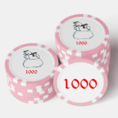 Sneeuwman roze 1000 gestreepte pokerchip (Opstapeling)