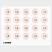 Sneeuwman Roze Kerstmeisje Baby shower Ronde Sticker (Vel)