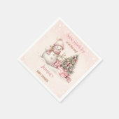  Sneeuwman Roze Kerstmeisje Baby shower Servet (Hoek)