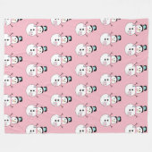 Sneeuwman Roze Kerstmis Grote Fleece Deken (Voorkant (Horizontaal))