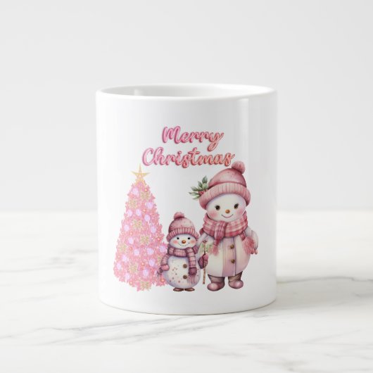 Sneeuwman Roze Kerstspecialiteit Mok (Voorkant)