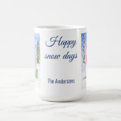 Sneeuwman roze sjaal snoep-riet Happy Snow days Koffiemok (Center)