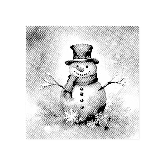 Sneeuwman  rubberstempel (Afrduk)