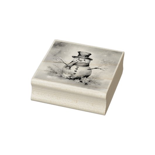 Sneeuwman  rubberstempel (Stempel)