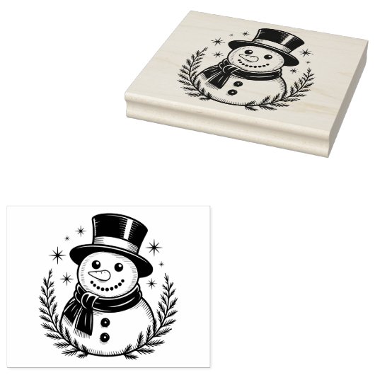 Sneeuwman Rubberstempel (Gestempeld)