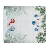 Sneeuwman Scène Aangepaste Snijplank (Voorkant)