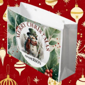 Sneeuwman Schattige Kerst Wishes Papier Bord Groot Cadeauzakje