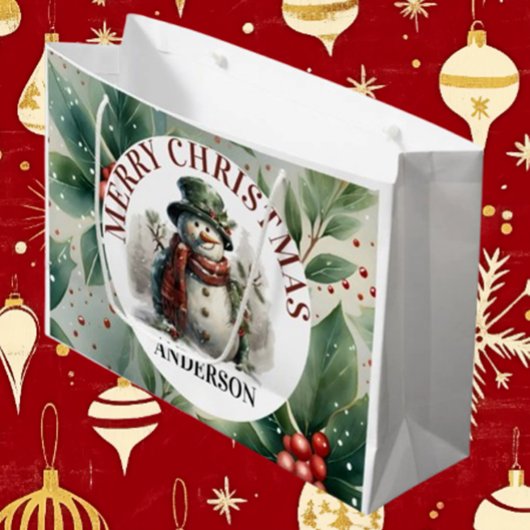 Sneeuwman Schattige Kerst Wishes Papier Bord Groot Cadeauzakje