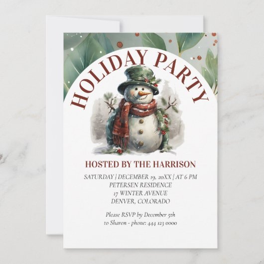 Sneeuwman Schattige Kerst Wishes Papier Bord Kaart (Voorkant)