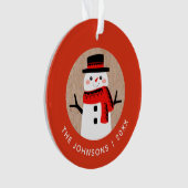 Sneeuwman Schattigee kerst Ornament (voorkant)