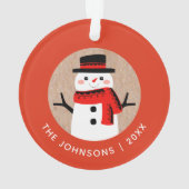 Sneeuwman Schattigee kerst Ornament (achterkant)