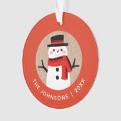 Sneeuwman Schattigee kerst Ornament (voorkant)