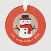 Sneeuwman Schattigee kerst Ornament (voorkant)