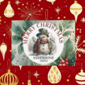 Sneeuwman Schattigee kerstwensen Feestdagenkaart