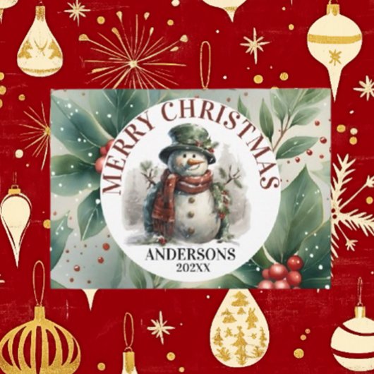 Sneeuwman Schattigee kerstwensen Feestdagenkaart