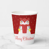 Sneeuwman Schattigee vakantiestijl Papieren Bekers (Links)