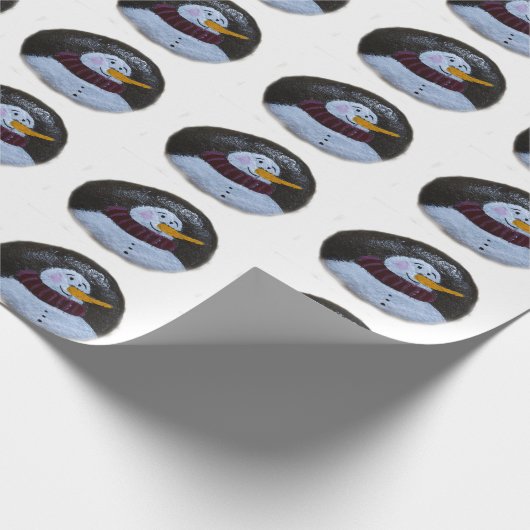 Sneeuwman Schilderij Matte Wrapping Papier (Hoek)