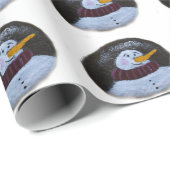 Sneeuwman Schilderij Matte Wrapping Papier (Rol Hoek)