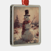 Sneeuwman  schilderij metalen ornament (Rechts)